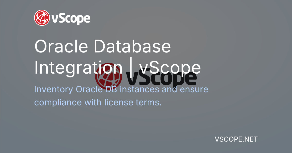 Oracle Dbb Oracle Database Integration | vScope