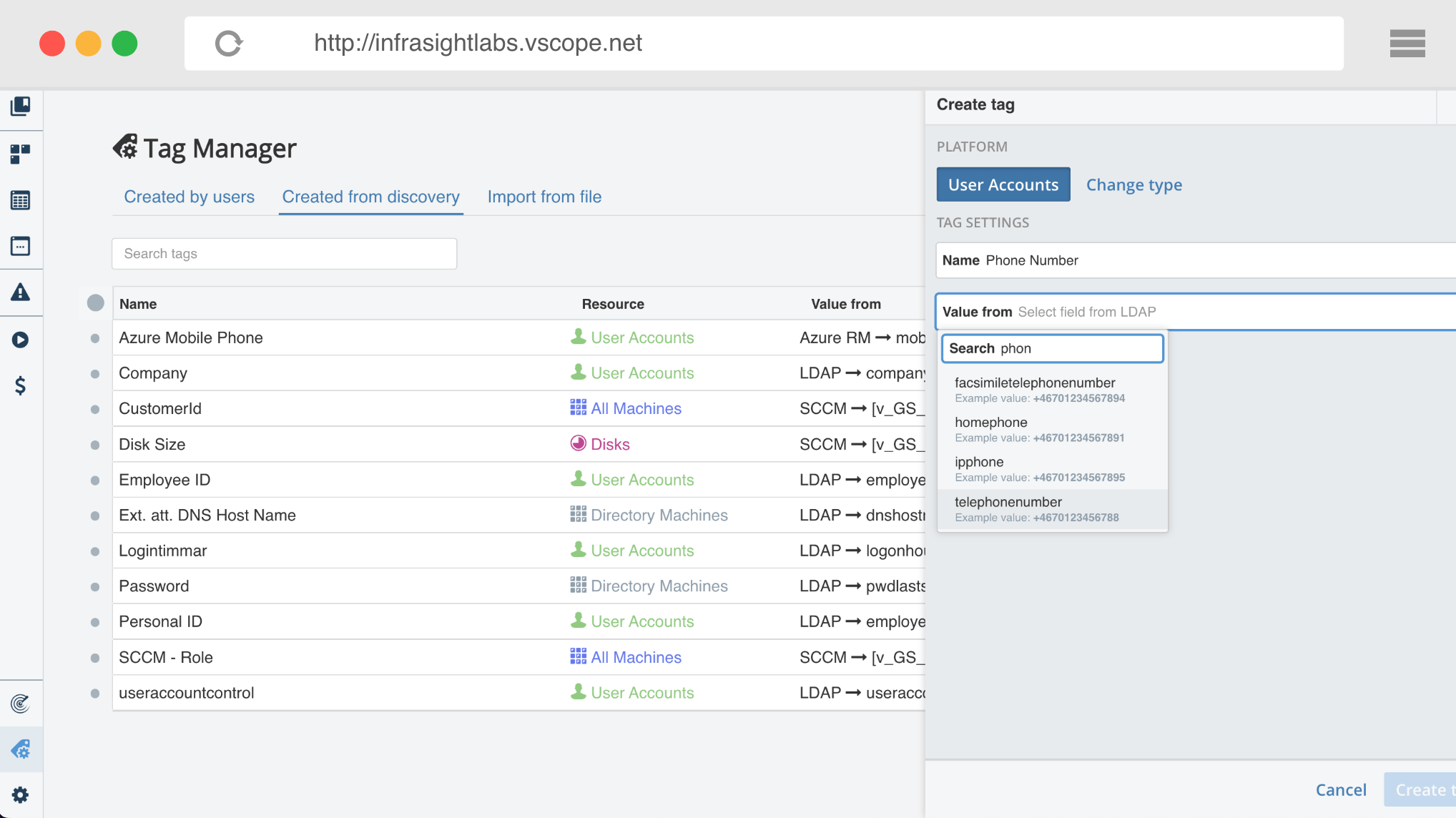 Preview of Tag Manager in vScope
