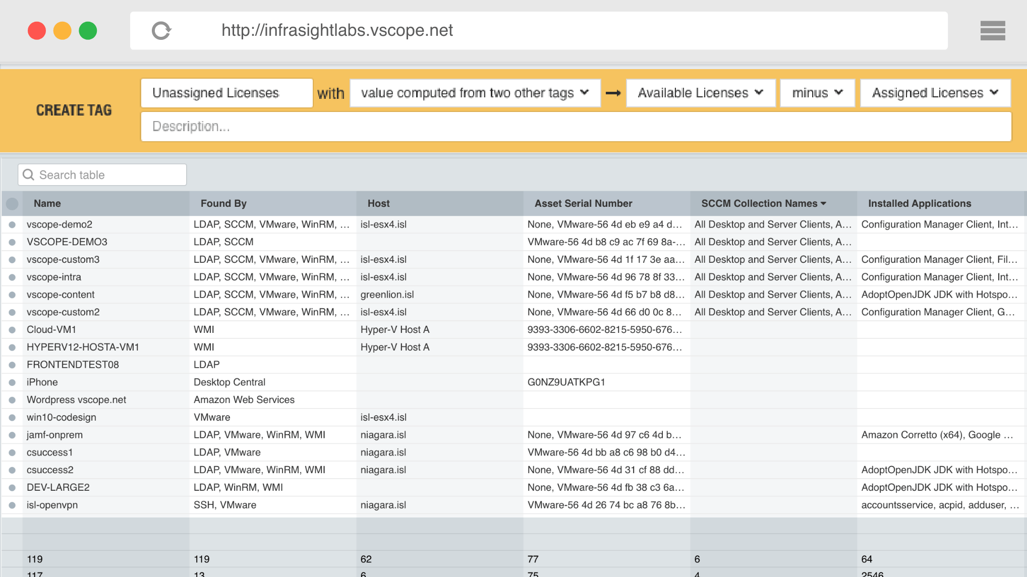 Print screen showing how to create a tag with a value computed from two other tags
