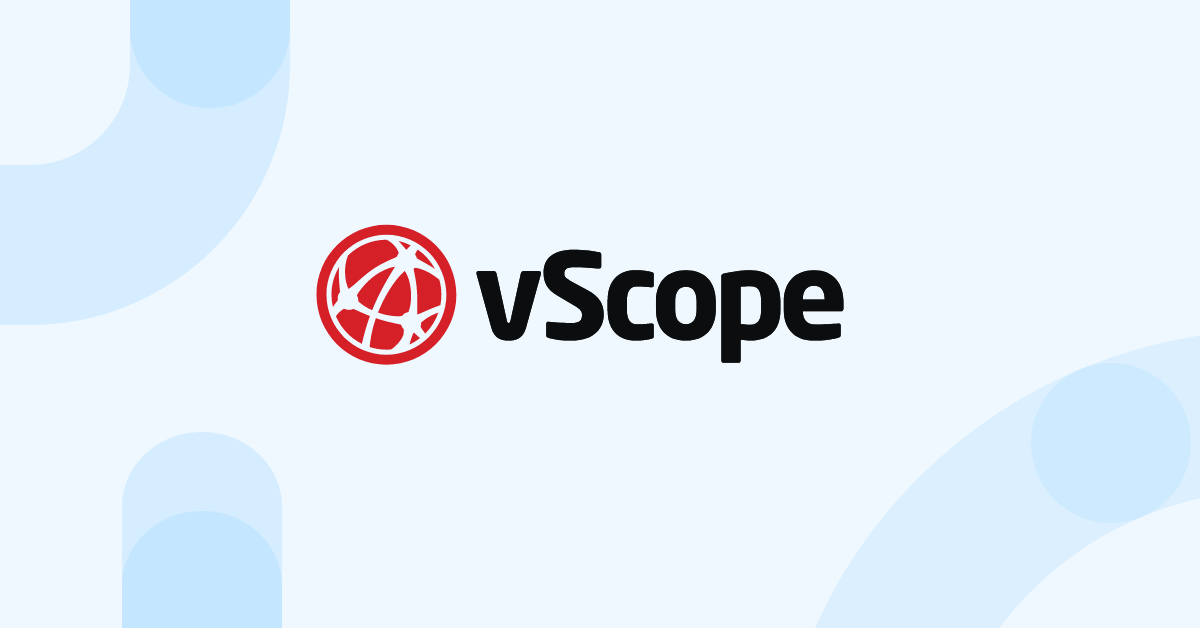 vScope logo on a blue background